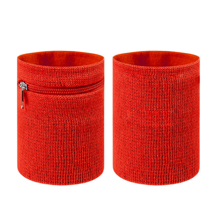 2 Pcs Sport Wristband Money Wallet Pouch Sweatband for Sports