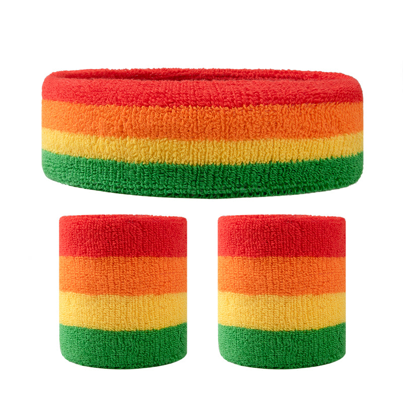 1 Pcs Headband 2 Pcs Wristband Suit Colorful Sweatband Set