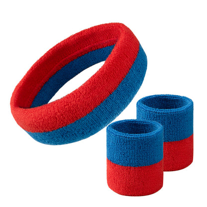 1 Pcs Headband 2 Pcs Wristband Suit Colorful Sweatband Set