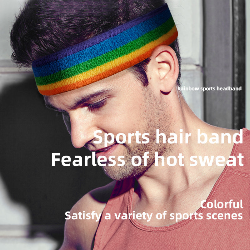 Multi Colors Headband Rainbow Sweatband Fearless Sweat