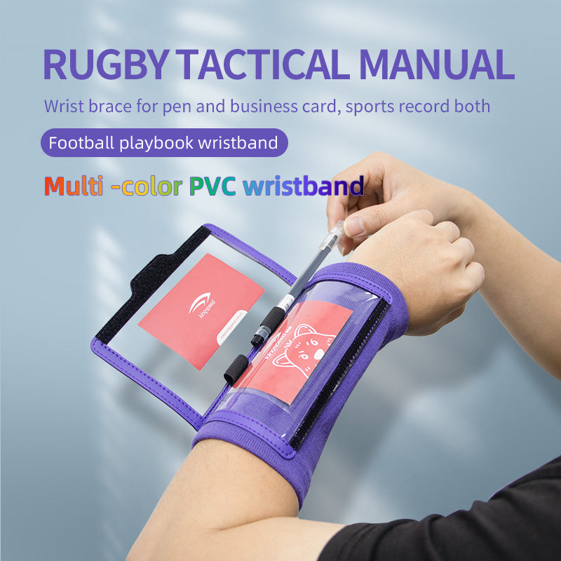 Football Playbook Rugby Wristband Can Put in a Pen