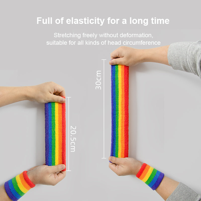 Six Colors Headband Rainbow Multi Colors Sweatband for Sports